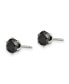 Stainless Steel Polished Black Round CZ Stud Earrings