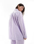 Фото #2 товара Mango oversized stripe co-ord shirt in lilac