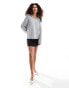 Urban Revivo oversized collar marled jumper in grey