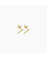 ფოტო #1 პროდუქტის Dainty Hammered Rectangle Bar Earrings Gold