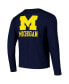 Фото #3 товара Men's Navy Michigan Wolverines Logo Lockup 3-Hit Active Blend Long Sleeve T-Shirt