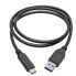 Фото #2 товара Tripp U428-C03-G2 USB-C to USB-A Cable (M/M) - USB 3.2 Gen 2 (10 Gbps) - USB-IF Certified - Thunderbolt 3 Compatible - 3 ft. (0.91 m) - 0.9 m - USB A - USB C - USB 3.2 Gen 2 (3.1 Gen 2) - 10000 Mbit/s - Black