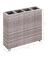 Фото #3 товара Garden Raised Bed with 4 Pots 31.5"x8.7"x31.1" Poly Rattan Gray