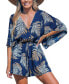 ფოტო #1 პროდუქტის Women's Palm Leaf Loose Sleeve Romper