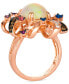 ფოტო #2 პროდუქტის Crazy Collection® Multi-Gemstone (2-3/8 ct. t.w.) & Diamond (1/2 ct. t.w.) Swirl Abstract Statement Ring in 14k Rose Gold