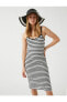 Kadın Tığ Örgüsü Detaylı Askılı Midi Elbise 2yak83003ek