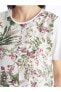 Фото #4 товара Футболка LCW Grace Bicycle Neck Floral Short Tee