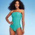 Фото #1 товара Women's Lettuce Edge Bandeau One Piece Swimsuit - Shade & Shore Teal Green S