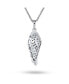 Фото #3 товара Bling Jewelry two Tone Pave Black White Cubic Zirconia CZ Spiritual Guardian Angel Wing Feather Dangle Pendant Necklace For Women For Teen