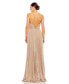 Women's Ieena Shimmer Pleated V-Neck Open Back Gown