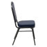 Фото #1 товара Hercules Series Crown Back Stacking Banquet Chair In Navy Vinyl - Silver Vein Frame