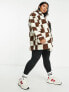 Фото #7 товара Wednesday's Girl Curve boxy oversized coat in check fluffy borg