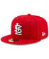 Men's Red St. Louis Cardinals National Baseball Hall of Fame 59FIFTY Fitted Hat Красный, 7 3/8 - фото #2