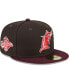 Men's Brown, Maroon Florida Marlins Cooperstown Collection Chocolate Strawberry 59FIFTY Fitted Hat