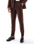 ASOS DESIGN super skinny with linen suit trouser in brown