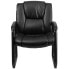 Фото #3 товара Hercules Series Big & Tall 500 Lb. Rated Black Leather Executive Side Reception Chair With Sled Base