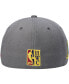 ფოტო #5 პროდუქტის Men's Charcoal Los Angeles Lakers Hardwood Classics NBA 50th Anniversary Carbon Cabernet Fitted Hat