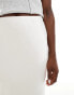 Armani Exchange satin midi skirt in ivory