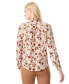 Women's Floral-Print Tie-Neck Long-Sleeve Blouse