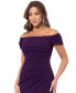 Фото #4 товара Women's Ruched Off-The-Shoulder Long Dress