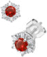 ფოტო #1 პროდუქტის Sapphire (5/8 ct. t.w.) & Diamond (1/10 ct. t.w.) Stud Earrings in 14k White Gold (Also in Emerald & Ruby)
