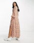 Фото #4 товара Miss Selfridge Petite button through maxi dress in chocolate rose