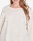 Фото #5 товара Plus Size Ballet Neck Luxe Smocked Top with Ruffle Sleeves