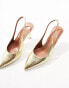 Фото #6 товара ASOS DESIGN Salty slingback stiletto mid shoes in gold