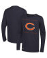 ფოტო #1 პროდუქტის Men's Navy Chicago Bears Side Drill Long Sleeve T-shirt