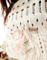 Фото #4 товара Miss Selfridge crochet contrast bow detail long sleeve jumper in cream