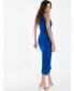 Фото #5 товара Women's Royal Blue Halter Neck Midi Dress