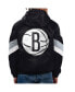 Men's Black Brooklyn Nets Force Play Satin Hoodie Half-Zip Jacket