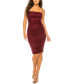 ფოტო #1 პროდუქტის Juniors' Ruched Glitter Mesh Dress