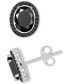 ფოტო #1 პროდუქტის Black Spinel Oval Halo Stud Earrings (3-3/8 ct. t.w.) in Sterling Silver