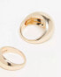 Фото #4 товара ALDO chilinwan 2 pack of chunky dome rings in gold