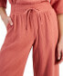 Фото #4 товара Women's Wide Leg Gauze Pants, Created for Macy's