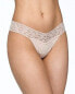 Фото #1 товара Hanky Panky 265258 Women's Cotton Low Rise Thong Lace Chai Underwear Size Os