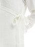 Фото #7 товара Miss Selfridge ballet wrap knit mini dress in cream