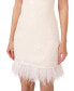 Women's Lace Feather-Trim Sheath Dress