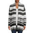 Time and Tru Fuzzy Cardigan Sweater with Pockets Women Medium MultiColor Striped