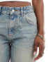 ASOS DESIGN mid rise baggy boyfriend jeans in pale blue