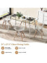 Фото #5 товара Modern Glass Rectangular Dining Table with Metal Legs