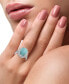 ფოტო #2 პროდუქტის EFFY® Turquoise & Diamond (7/8 ct. t.w.) Halo Ring in 14k White Gold