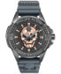 Фото #1 товара Men's The Skull Gray Silicone Strap Watch 44mm