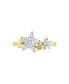 Dazzling Star Cluster Design Sterling Silver Diamond Women Ring