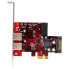 StarTech.com 4-port PCI Express USB 3.0 card - 2 external - 2 internal - SATA power - PCIe - SATA,USB 3.2 Gen 1 (3.1 Gen 1) - Full-height / Low-profile - Metallic - Red - 3 m - 1920042 h