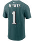 Фото #4 товара Men's Jalen Hurts Midnight Green Philadelphia Eagles Player Name & Number T-shirt