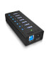 ICY BOX IB-AC618 - USB 3.2 Gen 1 (3.1 Gen 1) Type-A - 5000 Mbit/s - Black - Aluminium - 100 - 240 V - 110 mm