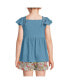 Girls Smocked Flutter Sleeve Gauze Tank Top