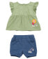 Фото #1 товара Костюм для малышей Guess Футболка с коротким рукавом и джинсовые шорты